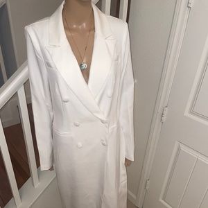 Fashion Nova White Double Breasted Pant Suit - Woman of the Hour Suit Set